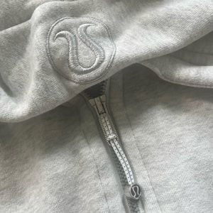 Lululemon oversized full zip scuba hoodie, XS/S, light gray